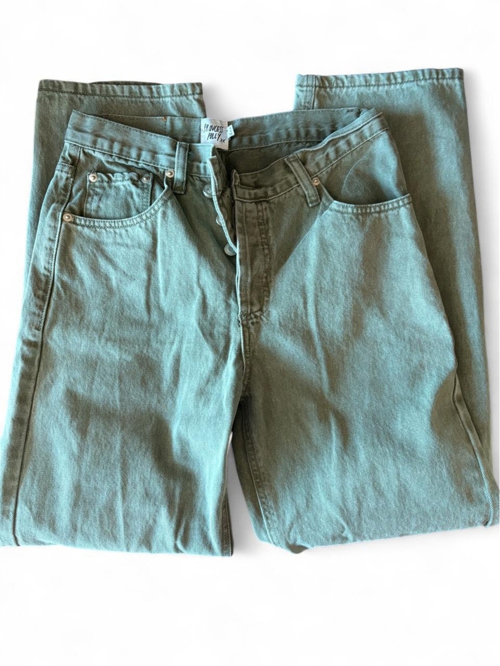Princess Polly Relaxed Fit Jeans in Sage Green